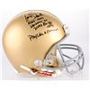 Image 1 : Tim Brown Signed Notre Dame Full-Size Authentic On-Field Helmet with (4) Career Stat Inscriptions  "