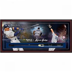 Aaron Judge Signed Yankees 49.5x23.5x3.25 Custom Framed Chandler Game Model Baseball Bat Shadowbox D