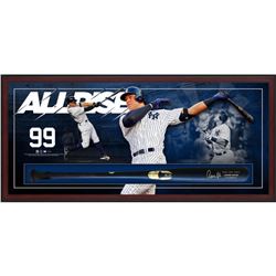 Aaron Judge Signed Yankees 23.5x49.5x3.25 Custom Framed Chandler Game Model Baseball Bat Shadowbox D