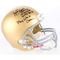 Tim Brown Signed Notre Dame Full-Size Helmet Inscribed "Heisman '87"  "Play Like a Champion Today!" 