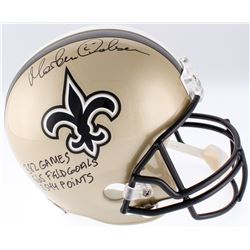 Morten Anderson Signed Saints Full-Size Helmet Inscribed "382 Games", "565 Field Goals"  "2544 Point
