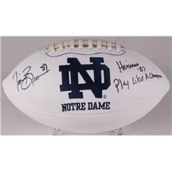 Tim Brown Signed Notre Dame Fighting Irish Logo Football Inscribed "Heisman '87"  "Play Like A Champ