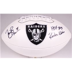 Tim Brown Signed Raiders Logo Football Inscribed "HOF 2015"  "Raiders Nation" (Radtke COA)