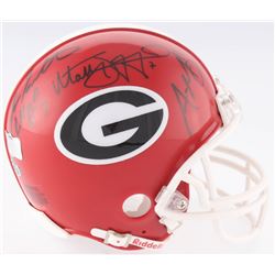 Fran Tarkenton, Aaron Murray  Matthew Stafford Multi-Signed Georgia Bulldogs Mini-Helmet Inscribed "
