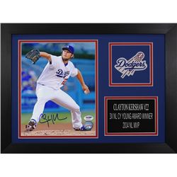 Clayton Kershaw Signed Dodgers 14x18.5 Custom Framed Photo Display (PSA COA)