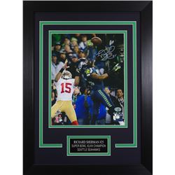 Richard Sherman Signed Seahawks 14x18.5 Custom Framed Photo Display (Sherman COA)