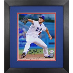 Clayton Kershaw Signed Dodgers 13.75x15.5 Custom Framed Photo Display (PSA COA)