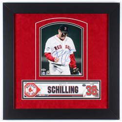 Curt Schilling Signed Red Sox 2004 World Series 21.5x21.5 Custom Framed Photo Display with Authentic