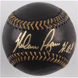 Nolan Ryan Signed OML Black Leather Baseball Inscribed "HOF 99" (AI Verified COA  Ryan Hologram)