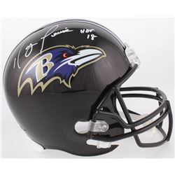 Ray Lewis Signed Baltimore Ravens Full-Size Helmet Inscribed "HOF 18" (Beckett COA)