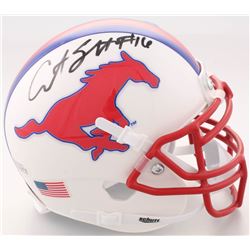 Courtland Sutton Signed SMU Mustangs Mini-Helmet (Beckett COA)