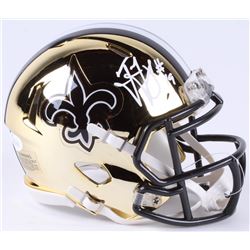 Ted Ginn Jr. Signed Saints Chrome Speed Mini-Helmet (JSA COA)