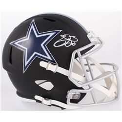 Emmitt Smith Signed Cowboys Full-Size Matte Black Speed Helmet (Beckett COA  PROVA COA)