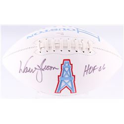 Warren Moon Signed Oilers Logo Football Inscribed "HOF 06" (JSA COA)
