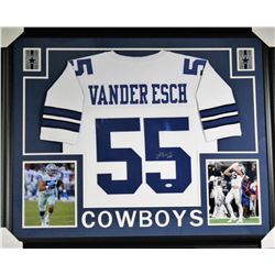 Leighton Vander Esch Signed Dallas Cowboys 35x43 Custom Framed Jersey (JSA COA)