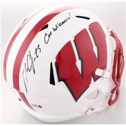 Melvin Gordon Signed Wisconsin Badgers Full-Size Speed Helmet Inscribed "On Wisconsin!" (Radtke COA)