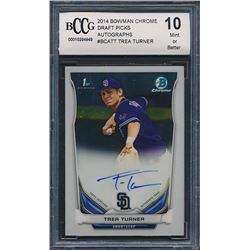 2014 Bowman Chrome Draft Draft Pick Autographs #BCATT Trea Turner (BCCG 10)