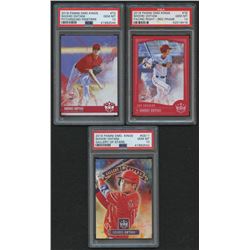 Lot of (3) PSA Graded 10 Shohei Ohtani Baseball Cards with 2018 Diamond Kings Gallery of Stars #11, 