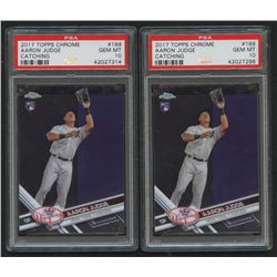 Lot of (2) PSA Graded 10 2017 Topps Chrome #169A Aaron Judge RC