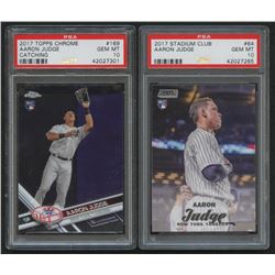 Lot of (2) PSA Graded 10 Aaron Judge Rookie Cards with 2017 Topps Chrome #169A RC  2017 Stadium Club