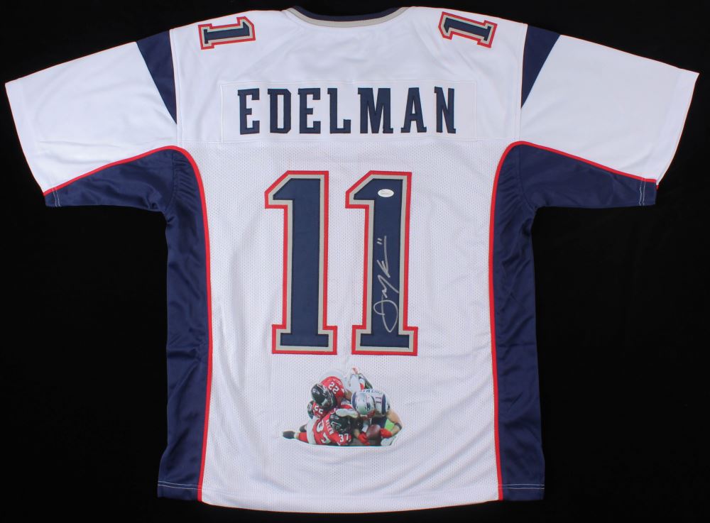 Julian Edelman Signed New England Patriots Jersey With Custom Stitched Photo Jsa Coa