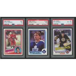 Lot of (3) Hockey Cards with 1984-85 Topps #49 Steve Yzerman RC, 1981-82 Topps #5 Ray Bourque,  1986