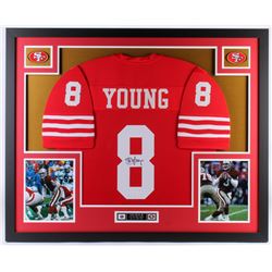 Steve Young Signed San Francisco 49ers 34.5x42.5 Custom Framed Jersey (JSA COA)