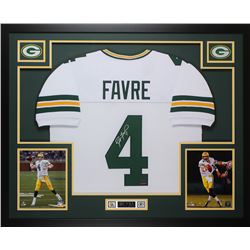 Brett Favre Signed Packers 35x43 Custom Framed Jersey (Favre Hologram)