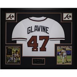 Tom Glavine Signed Braves 35x43 Custom Framed Jersey (JSA COA)