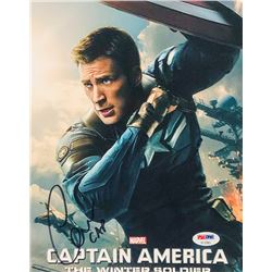 Chris Evans Signed "Captain America" 8x10 Photo Inscribed "Cap" (PSA COA)