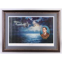 Charles Lindbergh LE "50th Anniversary Commemorative Print" 31x43 Custom Framed Print Display (PA LO