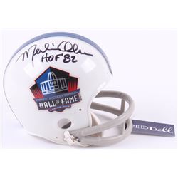 Merlin Olsen Signed Hall of Fame Throwback Mini-Helmet Inscribed "HOF 82" (JSA COA)