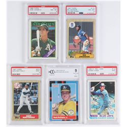 Lot of (5) Graded Baseball Cards with 1982 O-Pee-Chee #125 Danny Ainge (PSA 9), 1988 Donruss #256 Ma
