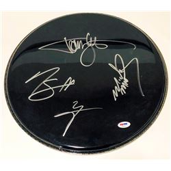 "Motley Crue" Drumhead Signed by (4) with Tommy Lee, Vince Neil, Mick Mars  Nikki Sixx (PSA LOA)