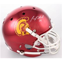 Sam Darnold Signed USC Trojans Custom Red Chrome Full-Size Helmet (Radtke COA)