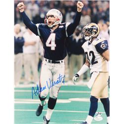 Adam Vinatieri Signed Patriots 11x14 Photo (JSA COA  Vinatieri Hologram)
