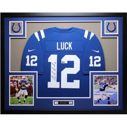 Andrew Luck Signed Colts 35" x 43" Custom Framed Jersey (Panini COA)
