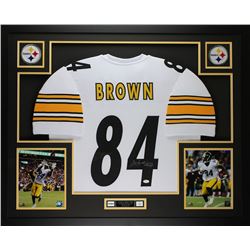 Antonio Brown Signed Steelers 35x43 Custom Framed Jersey (JSA COA)