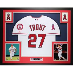 Mike Trout Signed Angels 35" x 43" Custom Framed Jersey (MLB)