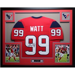 JJ Watt Signed Texans 35" x 43" Custom Framed Jersey (JSA COA)