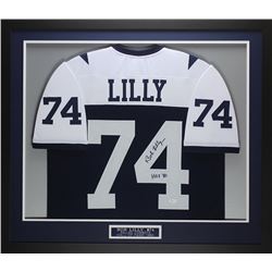Bob Lilly Signed Cowboys 35x43 Custom Framed Jersey Inscribed "HOF 80" (JSA COA)
