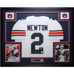 Cam Newton Signed Auburn 35" x 43" Custom Framed Jersey Inscribed "10 Heisman" (PSA COA)