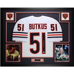 Dick Butkus Signed Chicago Bears 35x43 Custom Framed Jersey Display (JSA COA)
