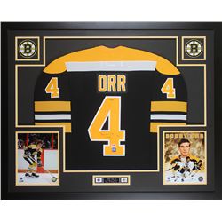 Bobby Orr Signed Boston Bruins 35x43 Custom Framed Jersey (PSA  GNR COA)