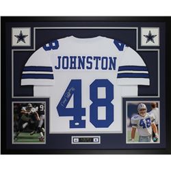 Daryl Johnston Signed Dallas Cowboys 35x43 Custom Framed Jersey (JSA COA)