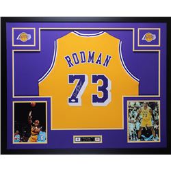 Dennis Rodman Signed Los Angeles Lakers 35x43 Custom Framed Jersey (JSA COA)