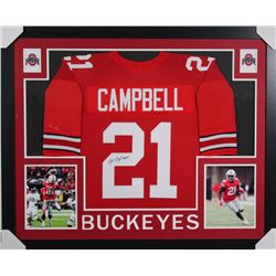 Parris Campbell Signed Ohio State Buckeyes 35x43 Custom Framed Jersey (JSA COA)