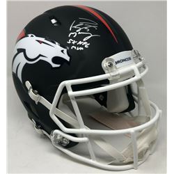 Peyton Manning Signed Denver Broncos Limited Edition Custom Matte Black Full-Size Speed Helmet Inscr