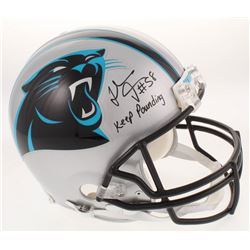 Thomas Davis Signed Carolina Panthers Full-Size Authentic On-Field Helmet Inscribed "Keep Pounding" 