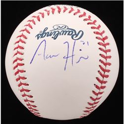 Aaron Hicks Signed OML Baseball (PSA COA)